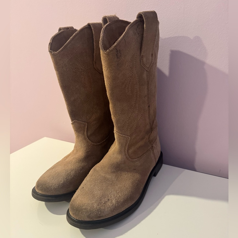Mango Kids Tan Suede Boots